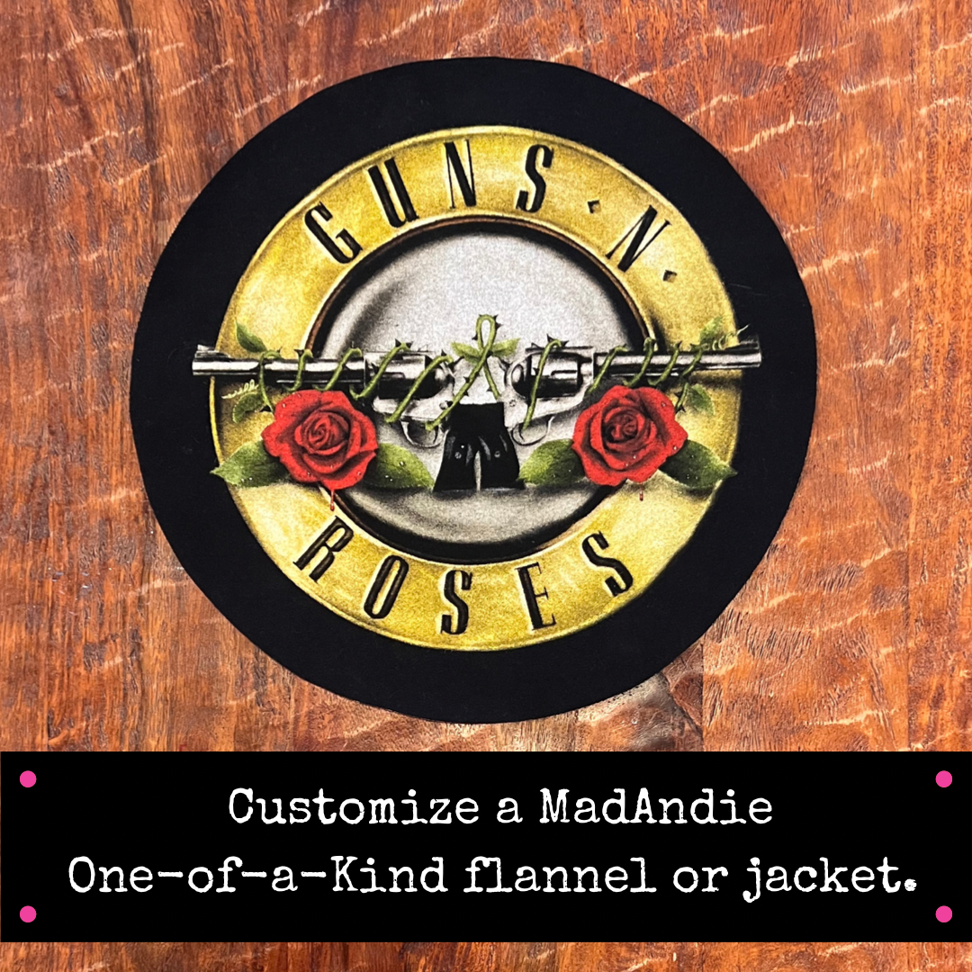 Guns N' Roses one of a kind custom band tee shirt, jacket or flannel