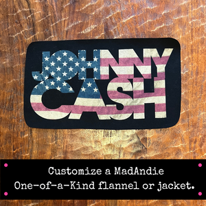 Johnny Cash American Flag one of a kind vintage flannel, shirt or jacket 